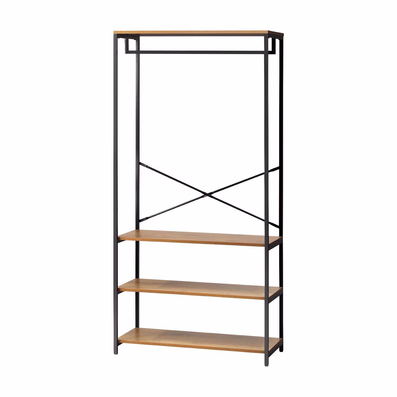 Clothes Rack Open Wardrobe Garment Coat Hanging Rail Metal 4 Shelves